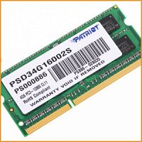 Оперативная память Patriot 4GB DDR3 PC3-12800 (PSD34G16002)