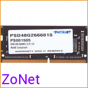 Оперативная память Patriot Signature Line 8GB DDR4 SODIMM PC4-21300 PSD48G266681S