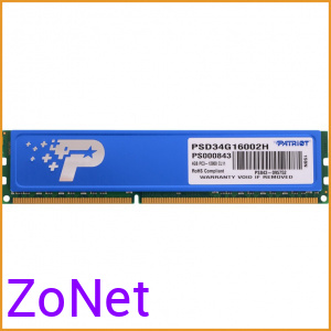 Оперативная память Patriot 4GB DDR3 PC3-12800 [PSD34G16002H]